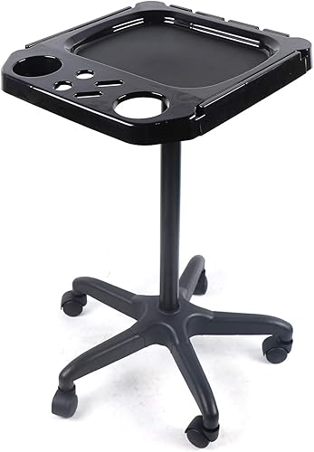 Bandeja de aluminio para salón de belleza, con 5 ruedas para baño, spa, salón de belleza, color negro, plateado disponible en Yaxa Colombia