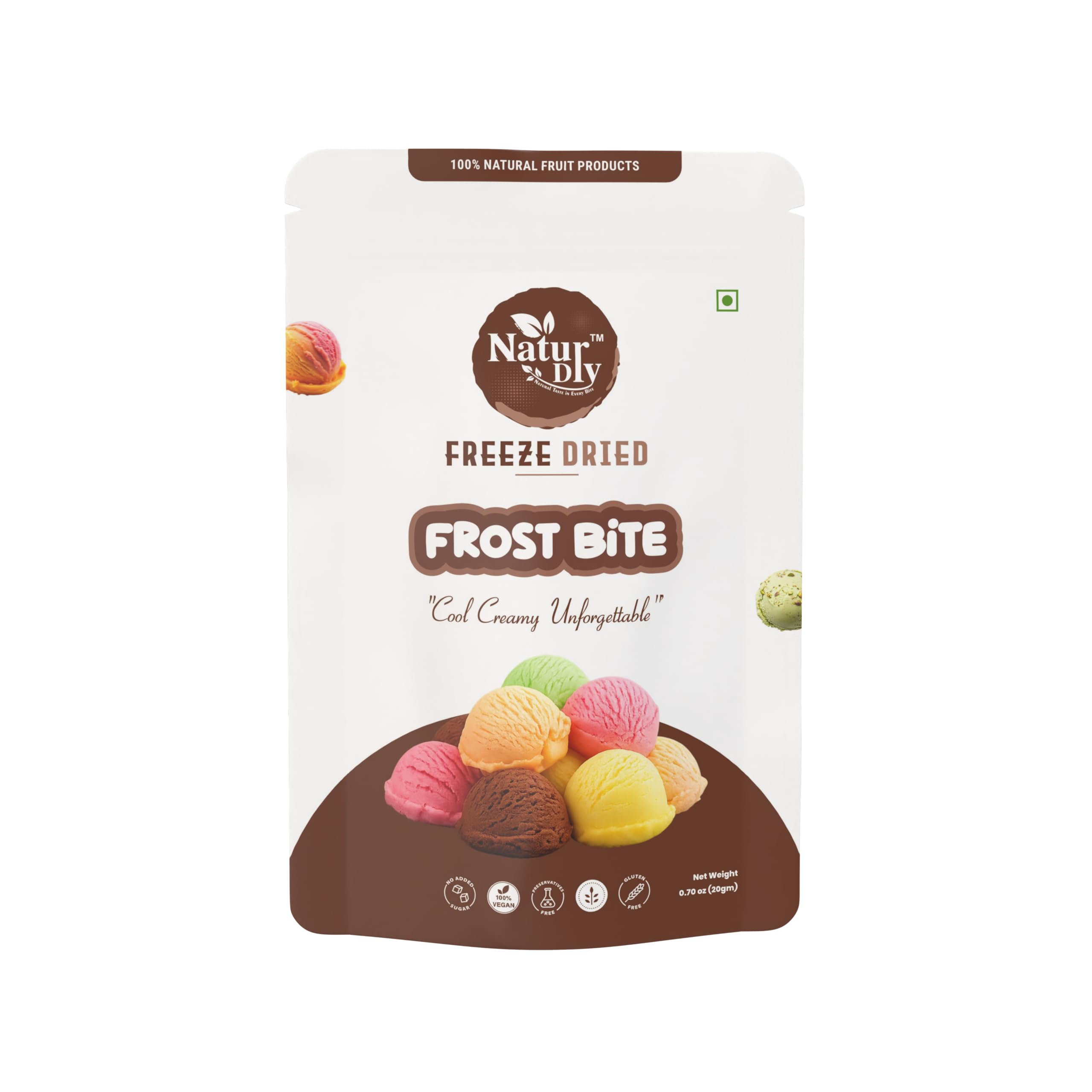 NaturDry Frost Bite Freeze-Dried Ice Cream – Pack of 2 | Real Ice Cream Snack | Crunchy, Creamy, Shelf-Stable Dessert for Kids & Adults | No Added Sugar | Fun Gifting & Travel Snack (2 x 20g)-image-49