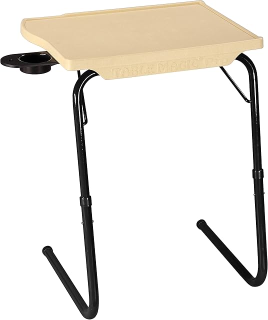 OAK N' OAK TABLE BUDDY smart® MARBLE | Adjustable Multi Position Portable Folding Table Mate with Cup Holder for Bed Trey, Work, Watch TV, Dining, Study, Outdoor & Office Furniture