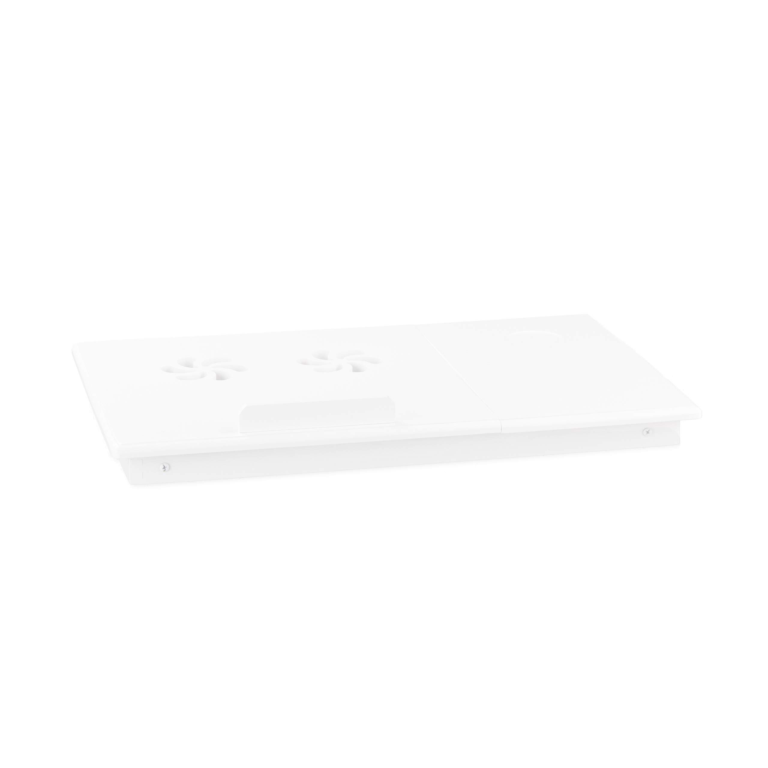 Relaxdays Tavolino Porta PC, Porta Laptop Regolabile, da Letto o Divano, con Cassetto, HLP 24x60x35 cm, Bianco
