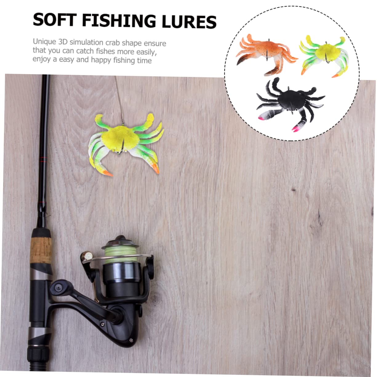VANZACK Leurre Crabe Fournitures De Pêche Appâts De Crabe Appâts De Simulation Leurres De Pêche à L'achigan Leurres De Au Sébaste Faux Leurres De e Carpe Leurres PVC
