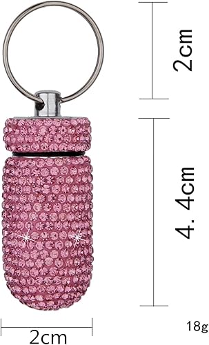 Miniatura 5 de Contenedor impermeable llavero pastillero, caja de píldoras de metal de aleación de aluminio, mini pastillero de viaje de 7 días EDC cápsula de