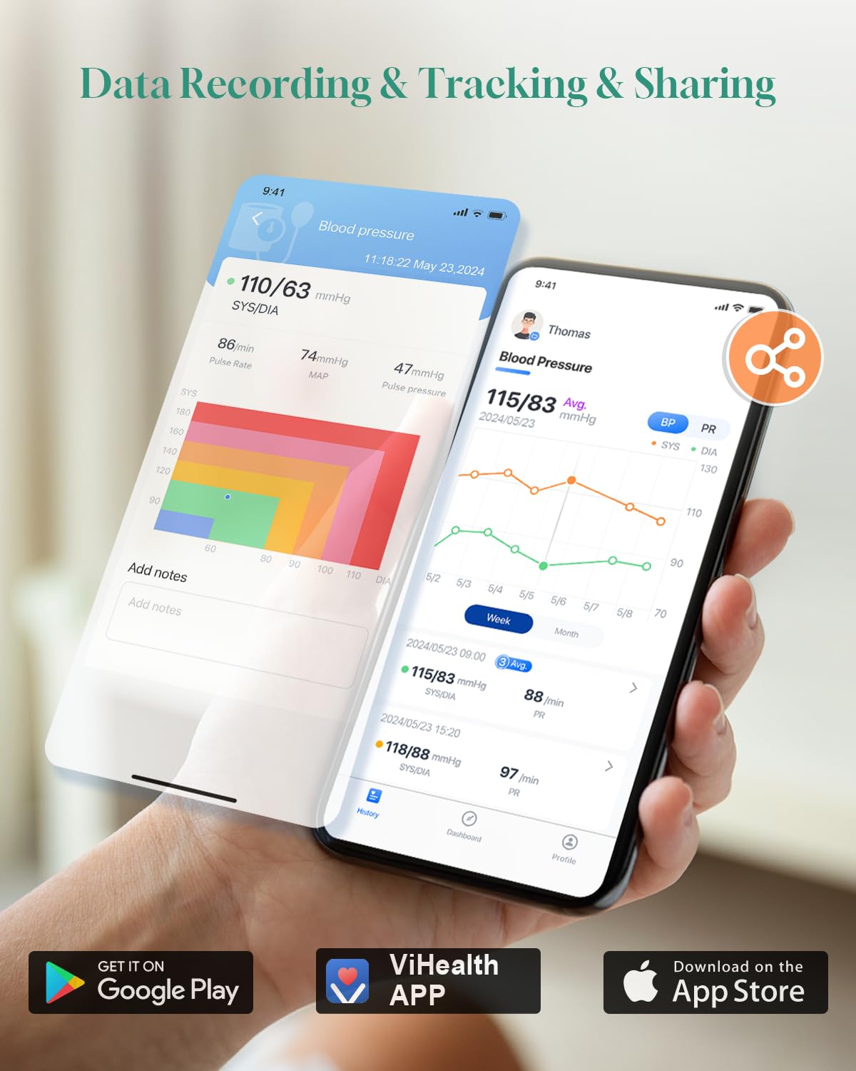 Wellue BP2A Smart Blood Pressure Monitor - Wireless Uppr Arm Cuff Bluetooth BP Machine with One Piece Design, Stores Historical Data and Connects Easily to The APP for iOS & Android