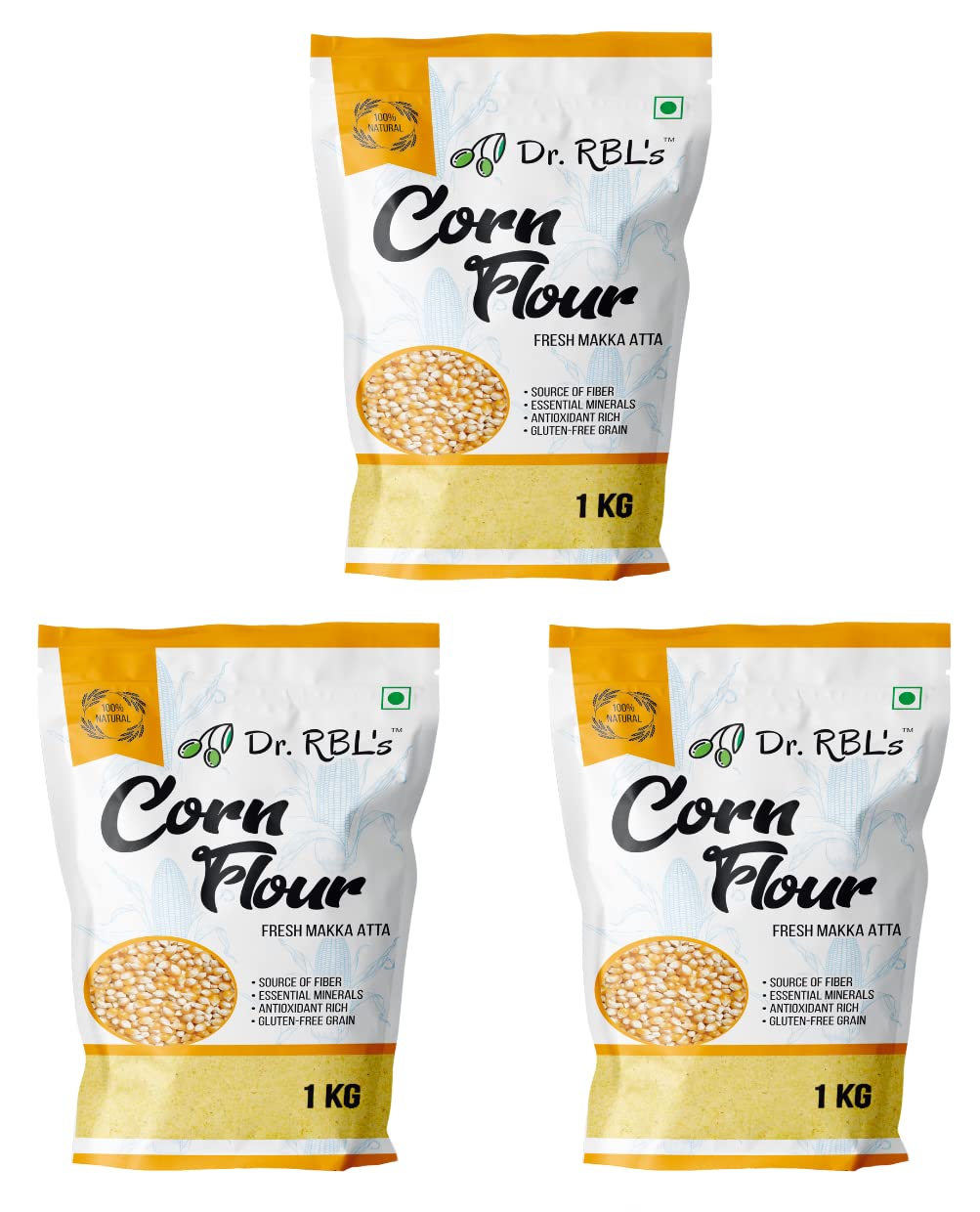Dr. RBLs Corn Flour | Makka/Maize Atta For Cooking | Fresh Corn Flour Powder | 100% Fresh & Natural | High Protein | Immunity Booster Gluten Free | Pack of 3-3 KG (B0BPH81PGV) Amazon Price History, Amazon Price Tracker