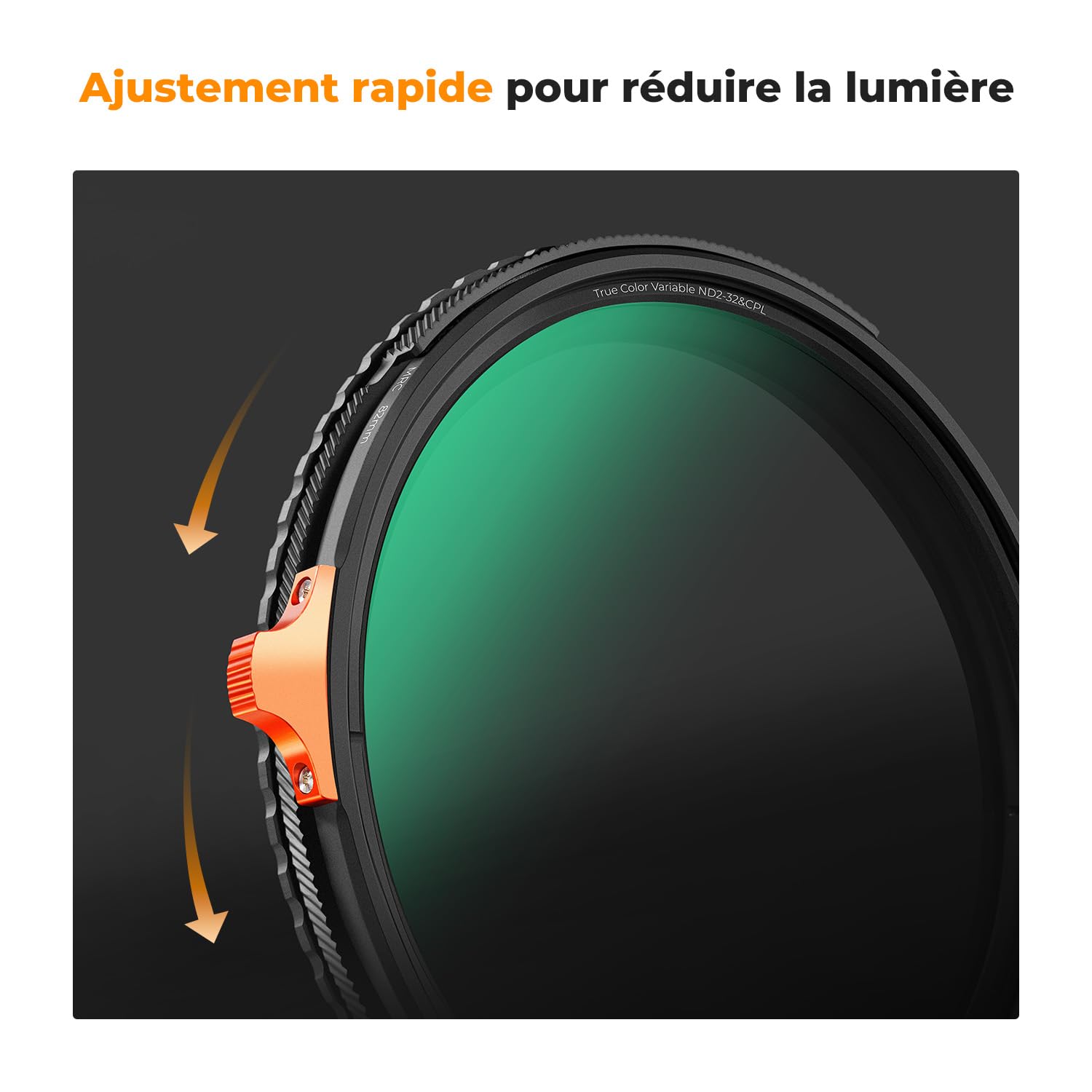K&F CONCEPT 67 mm Filtre Polarisant CPL ND2-ND32 Variable True Color 2 en 1 pour Objectif Appareil Photo