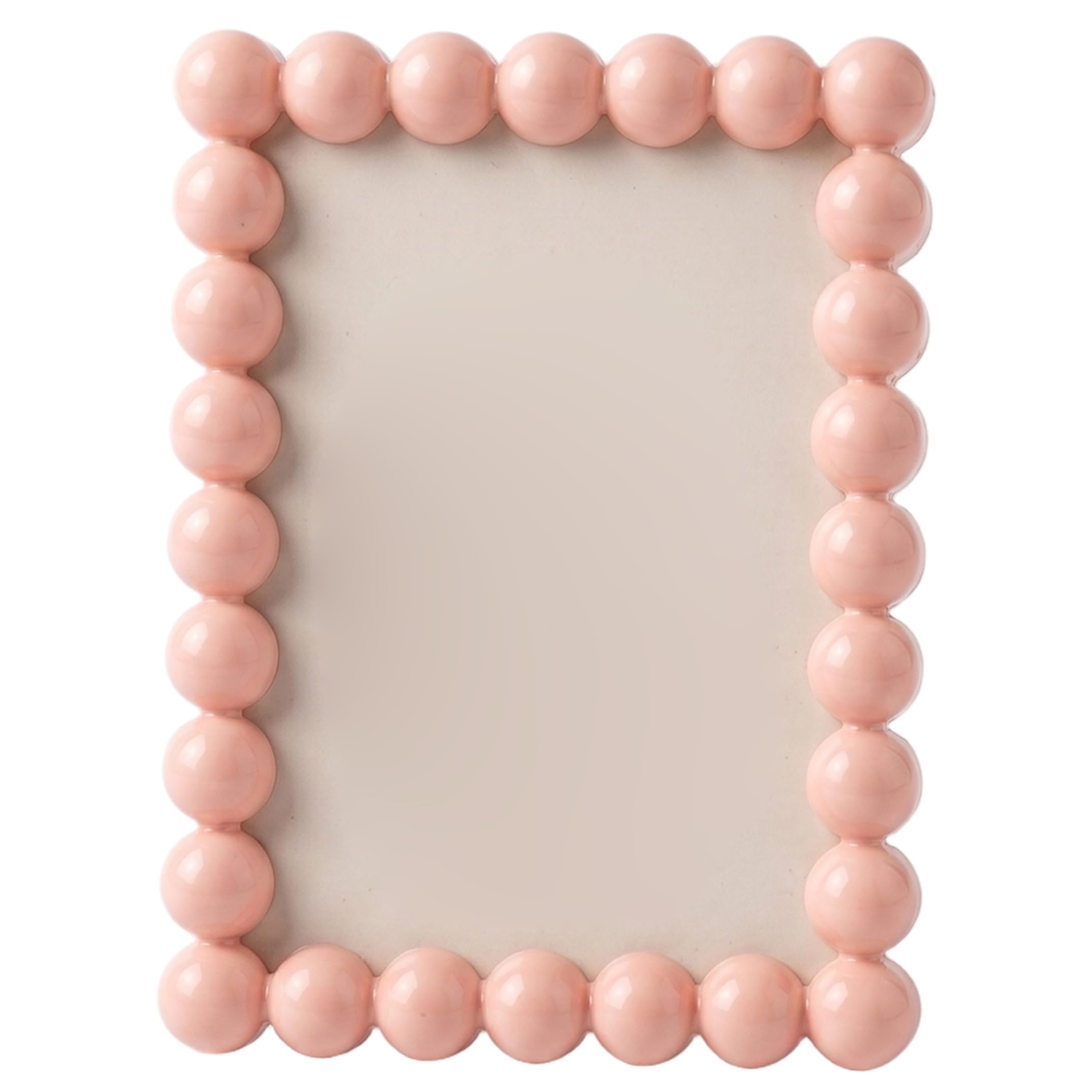 Cute Picture Frames, 4×6 Inch Unique Desk Picture Frame With Beaded Border Design, Desk & Wall Mountable Photo Frame ;1