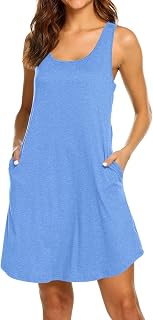 Sommerkleid Damen Ärmellose Strandkleid Luftig Knielang Kleid