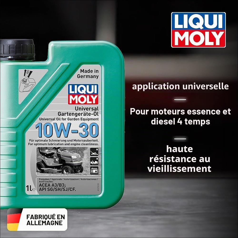 2 x Liqui Moly 1273 Huile universelle pour outils de jardin 10 W-30 4 temps 1 l
