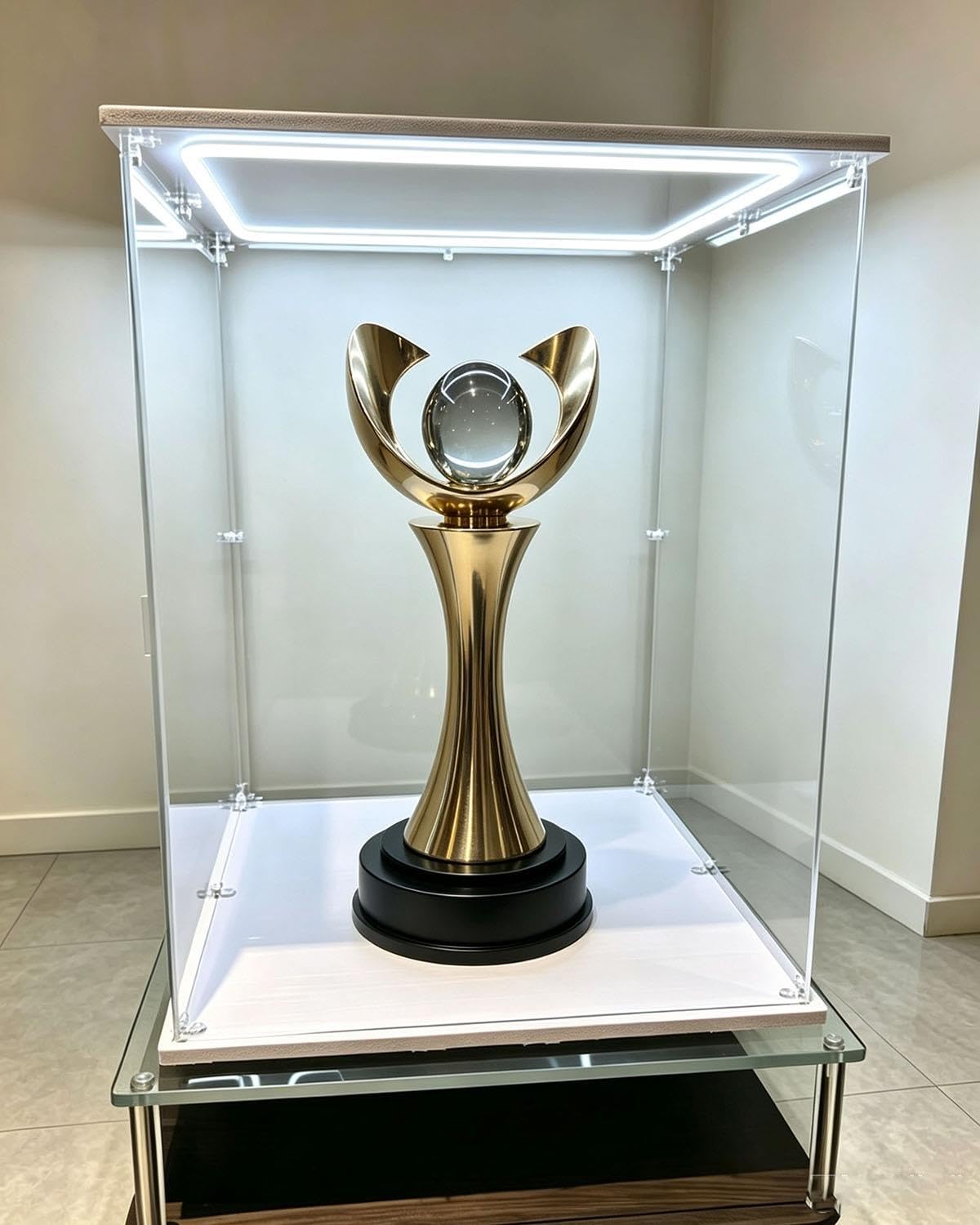 Acryl Vitrine Hohe Aufbewahrungsbehälter für Trophäen mit Deckel und Boden