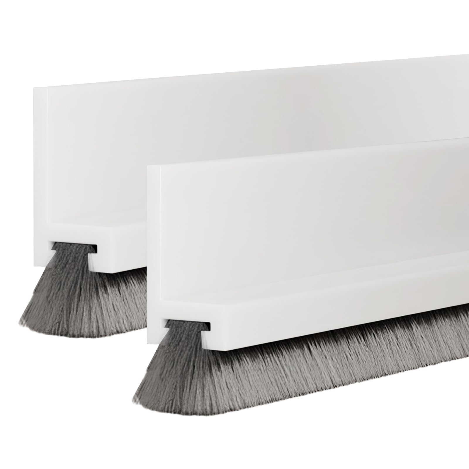 2 Pieces 100×5.5 cm Floor Seal with Brush, Wind and Dust Protection, Door Brush Cover Strips