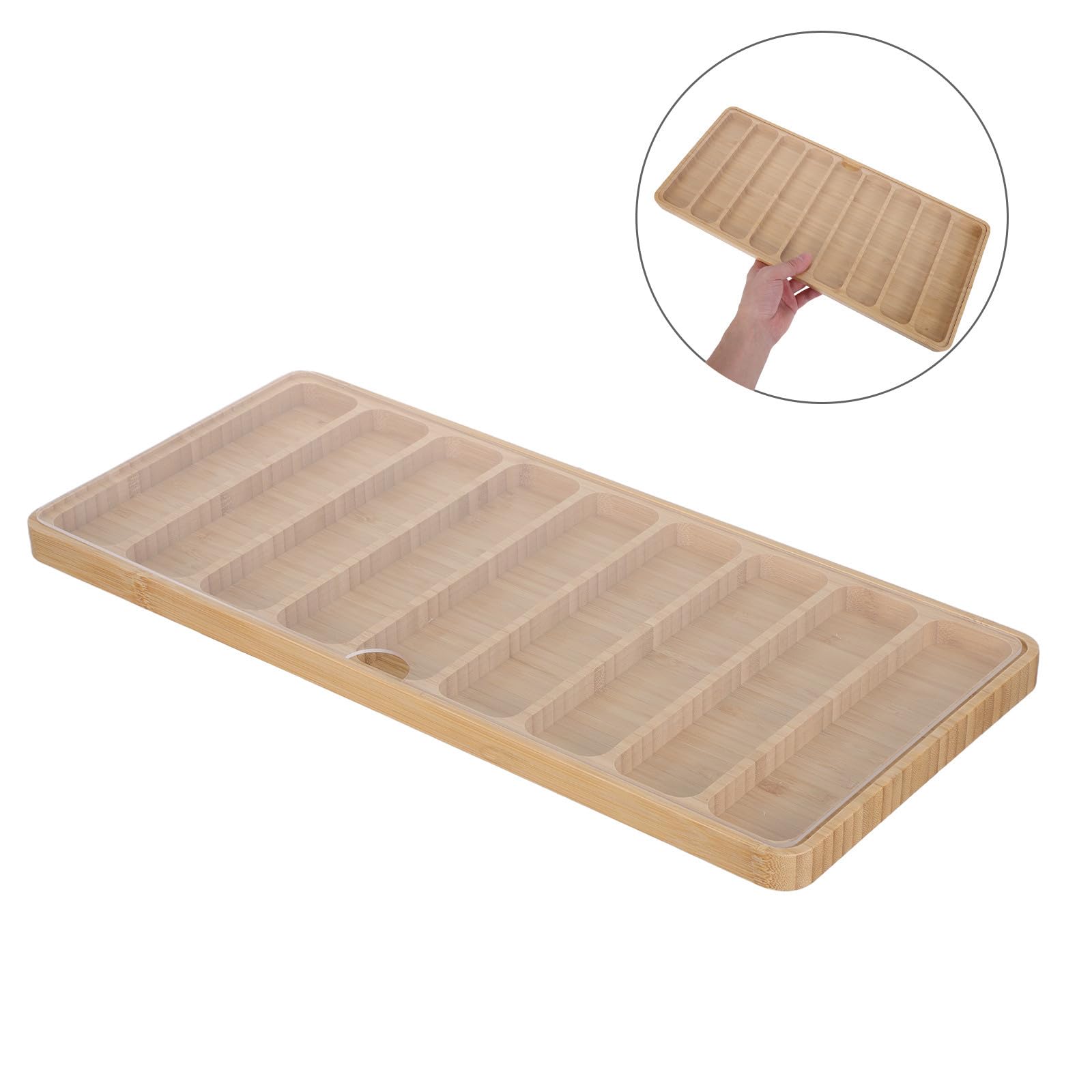 Toyvian Organizador de Correas de Reloj de Bambú 9 Ranuras y Tapa Acrílica, Caja para Correas que Protege del Polvo, Adecuado para Tiendas y Cumpleaños