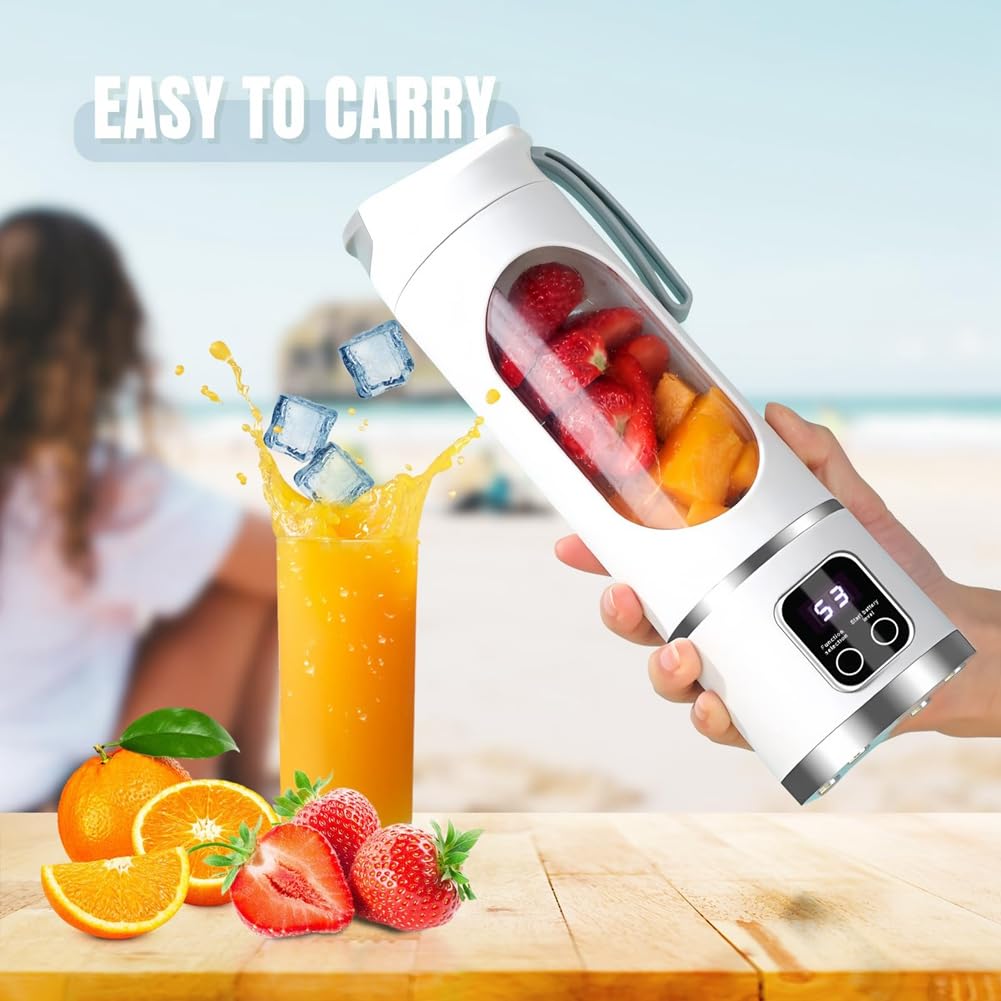 Przenośny blender USB z 8 ostrzami mini kruszarka do lodu z cyfrowym wyświetlaczem 3 tryby przenośny blender C