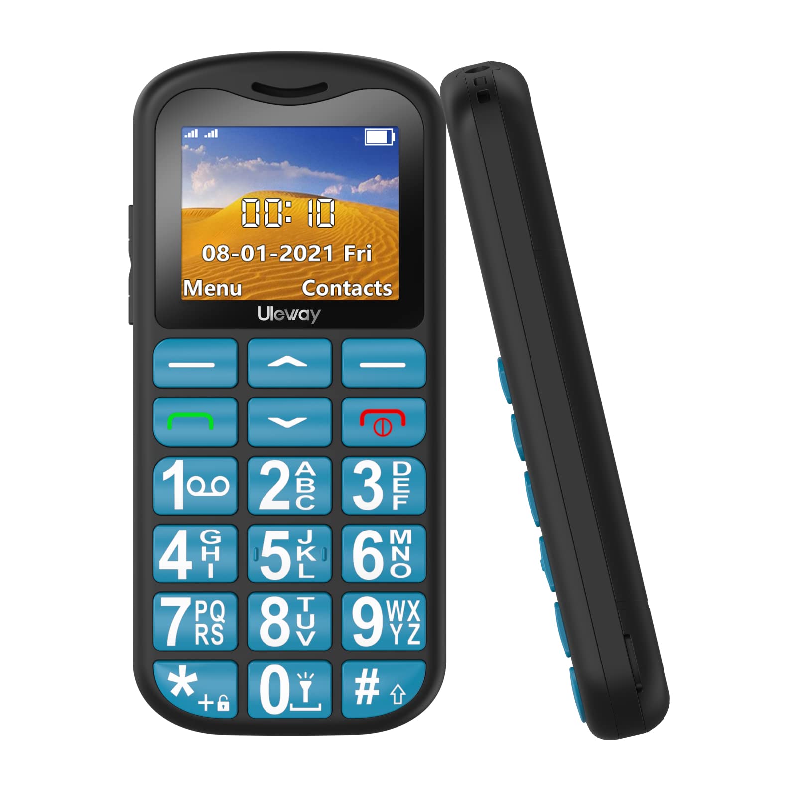 uleway Telefono Cellulare per Persone Anziane, G180 Senior, GSM Telefono Dual Sim con Tasti Grandi e Facile da Usare, Funzione SOS,Batteria di Grande Capacità, Volume Alto Con Base di Ricarica