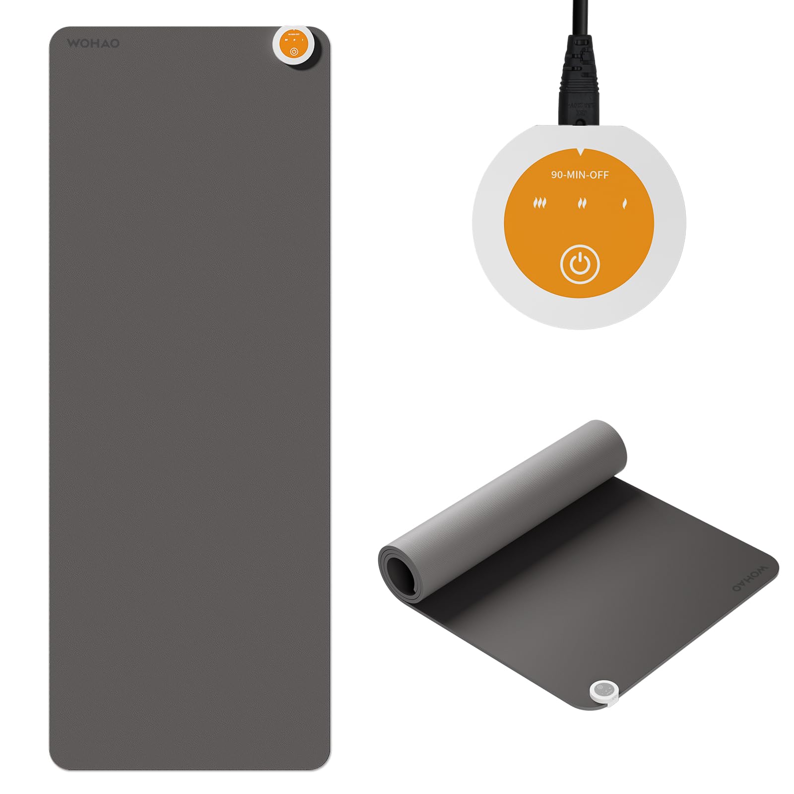 Heating Yoga Mat with Fast Heating System 72x27 Extra Large Non-Slip Mat Dual-Layer TPE PU Material for Hot