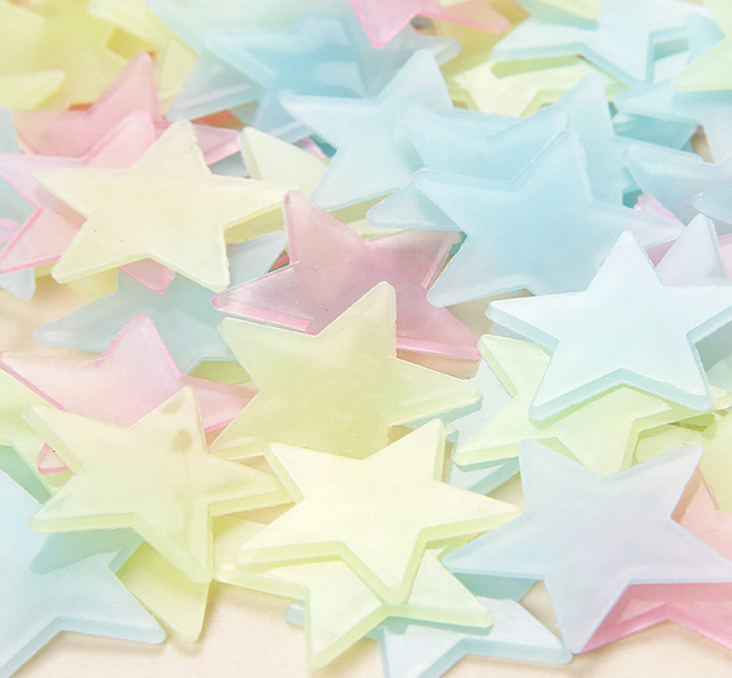 Ymai Pack of 200 bright 3D star stickers in multi- colours for the wall ceiling in bedroom or children's room - Image 2