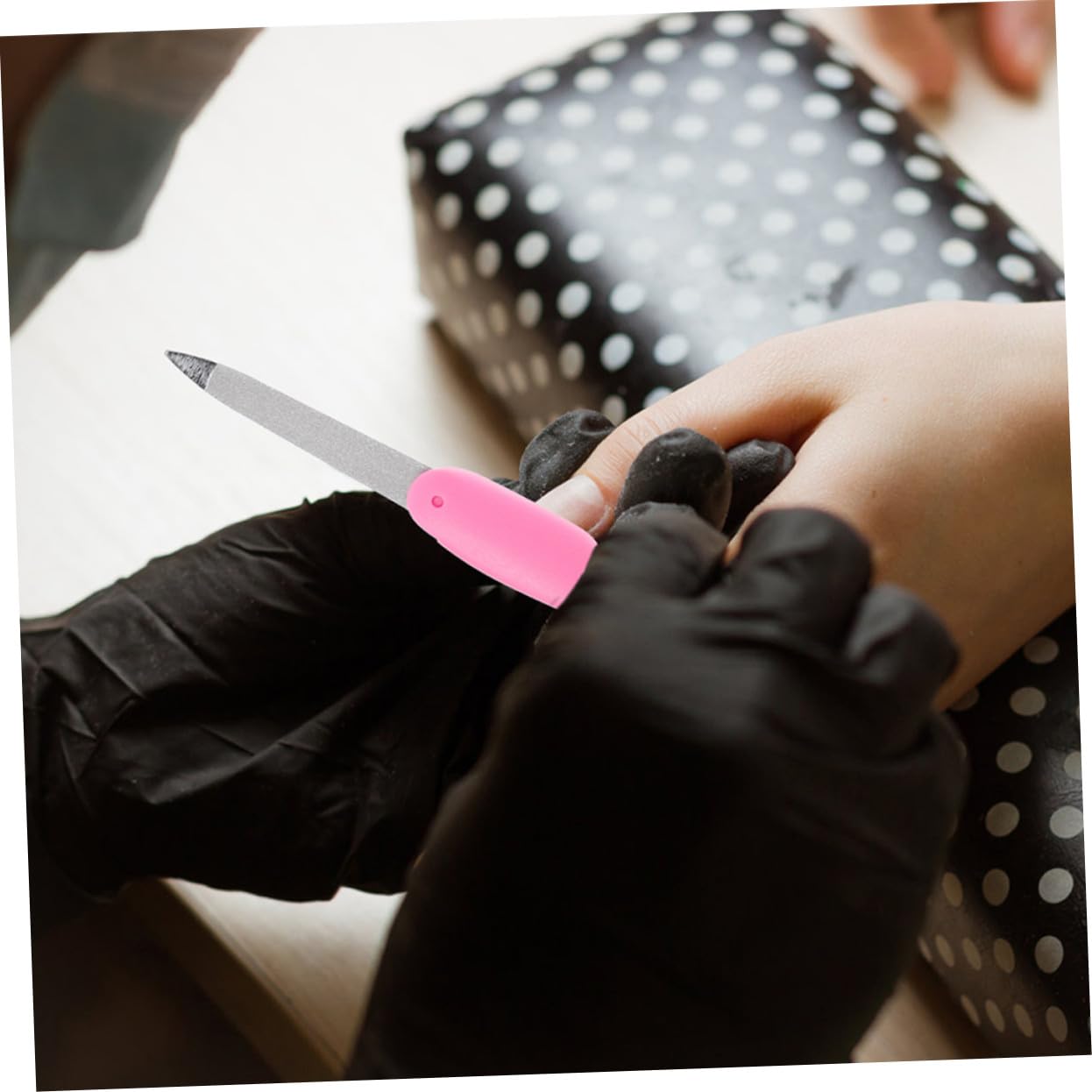 Polissoir pour Ongles Pliable en Métal 8 Pièces, Usage Maison