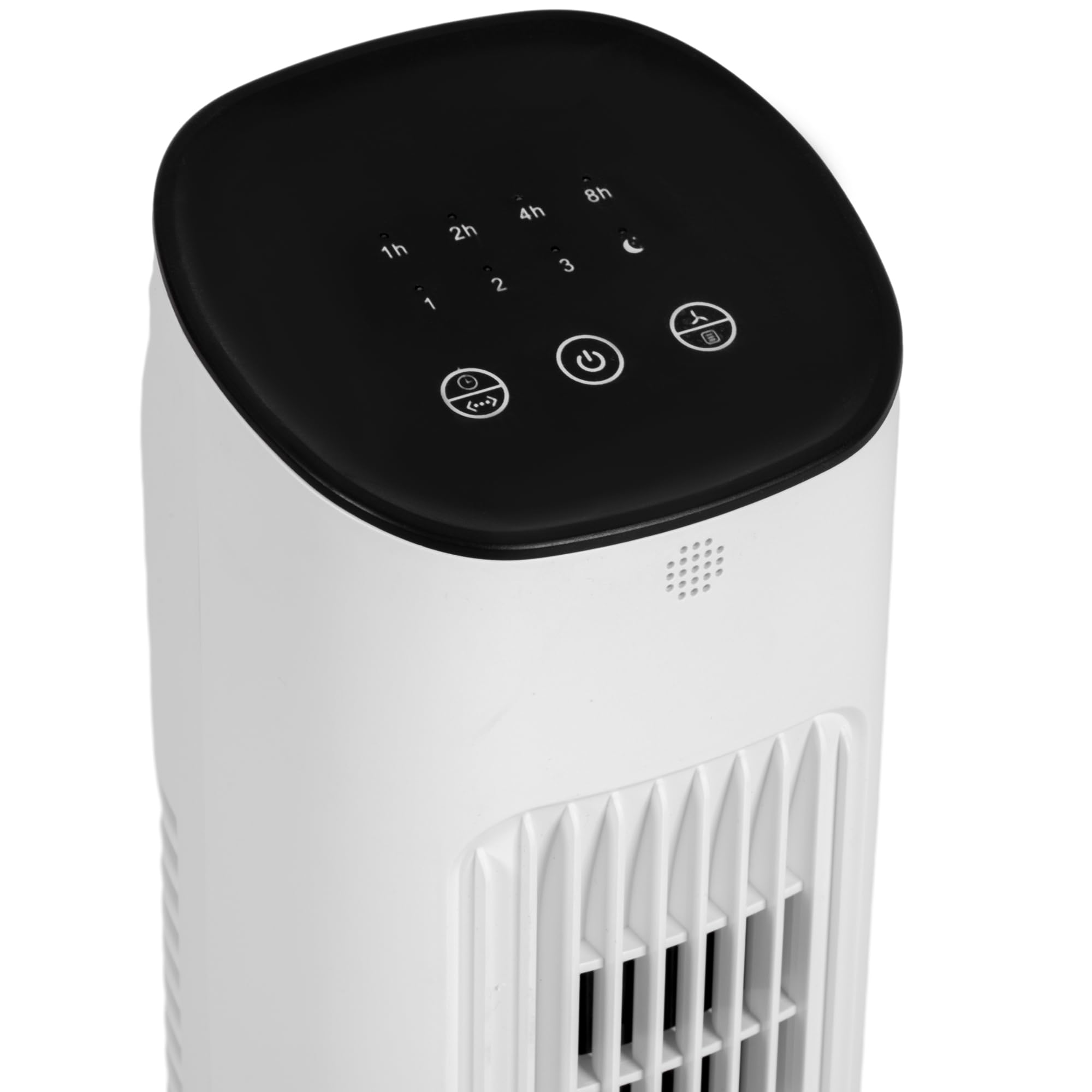 HOMCOM Ventilatore a Torre con Telecomando e 3 Velocità, Ventilatore a Colonna con Timer 15 Ore, Oscillazione e Modalità Silenzioso, Bianco