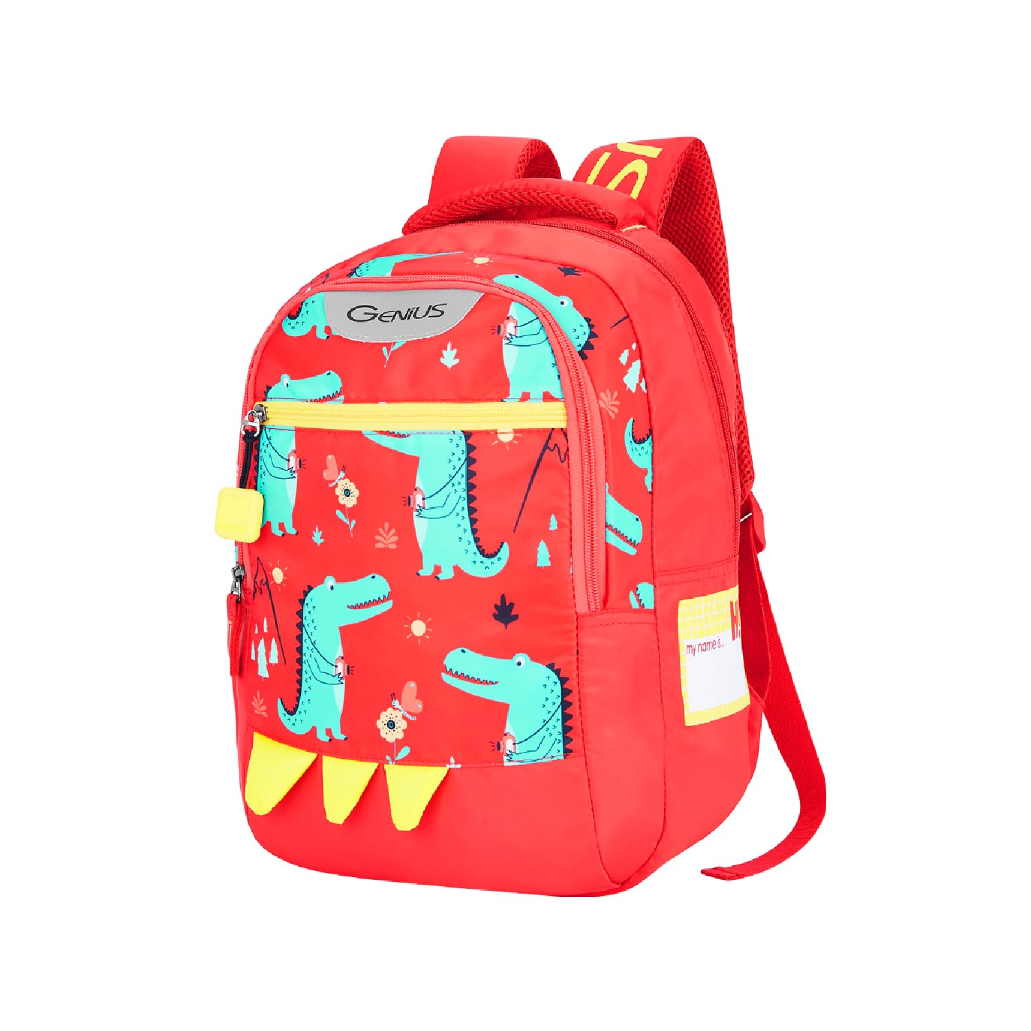 Genius Dino 23L Kids Printed Backpack, 2 Compartments, Bottle Holder, Front Pocket, School Bag for Boys and Girls, Bag for Kids, Hidden Pocket-image-44