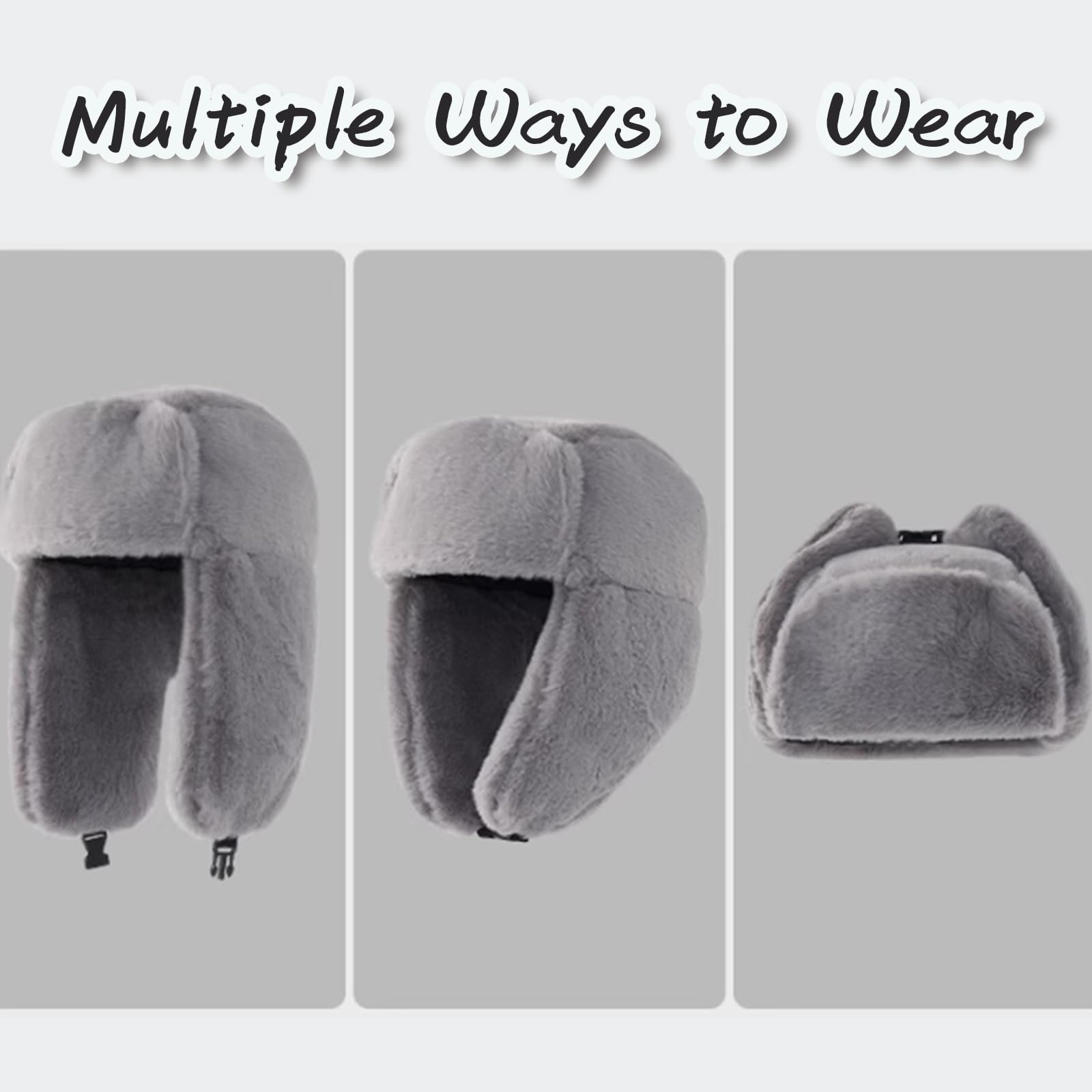 KXF Chapeau d'hiver unisexe avec cache-oreilles russe Ushanka en fausse fourrure avec cache-oreilles pour homme et femme