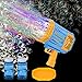 FORMIZON Pistolets à Bulles, 69 Trous Machines Bulles Gatling, Pistolet Savon Automatique Portable Souffleur Bulle, Pistolet Bulles LED, Fabricant Bulles pour Enfants avec 2 Bouteilles Savon (Jaune)