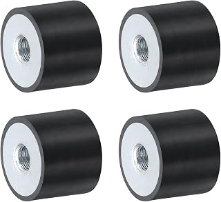 uxcell 4Pcs 25 x 20mm M8 Thread Female Rubber Mounts, Vibration Isolators, Replaces Anti Vibration Pads Flat Silent Block Base Block