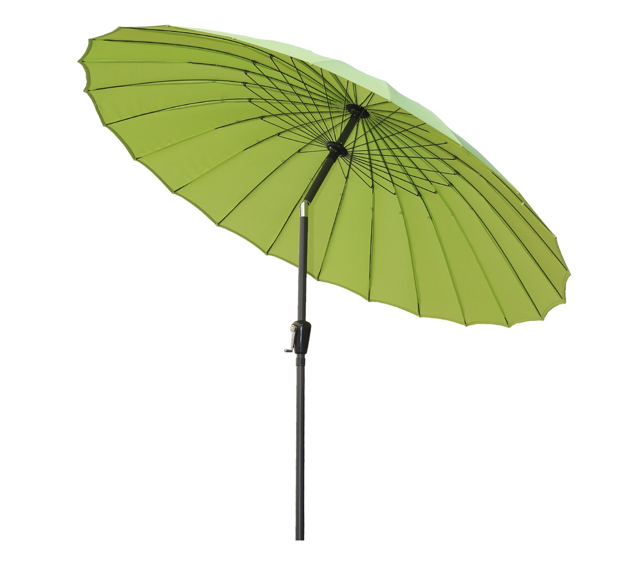 Angel Living 250cm Shanghai Garden Parasol with Crank Tilt and 10kg Round Stand base
