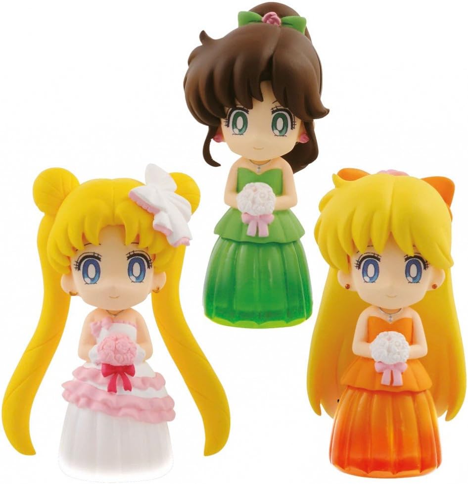 Banpresto - Figurine Sailor Moon - Set de 3 figurines Clear Colored Sparkle Dress Vol.2 Serenity / Venus / Jupiter 6cm - 3296580259465