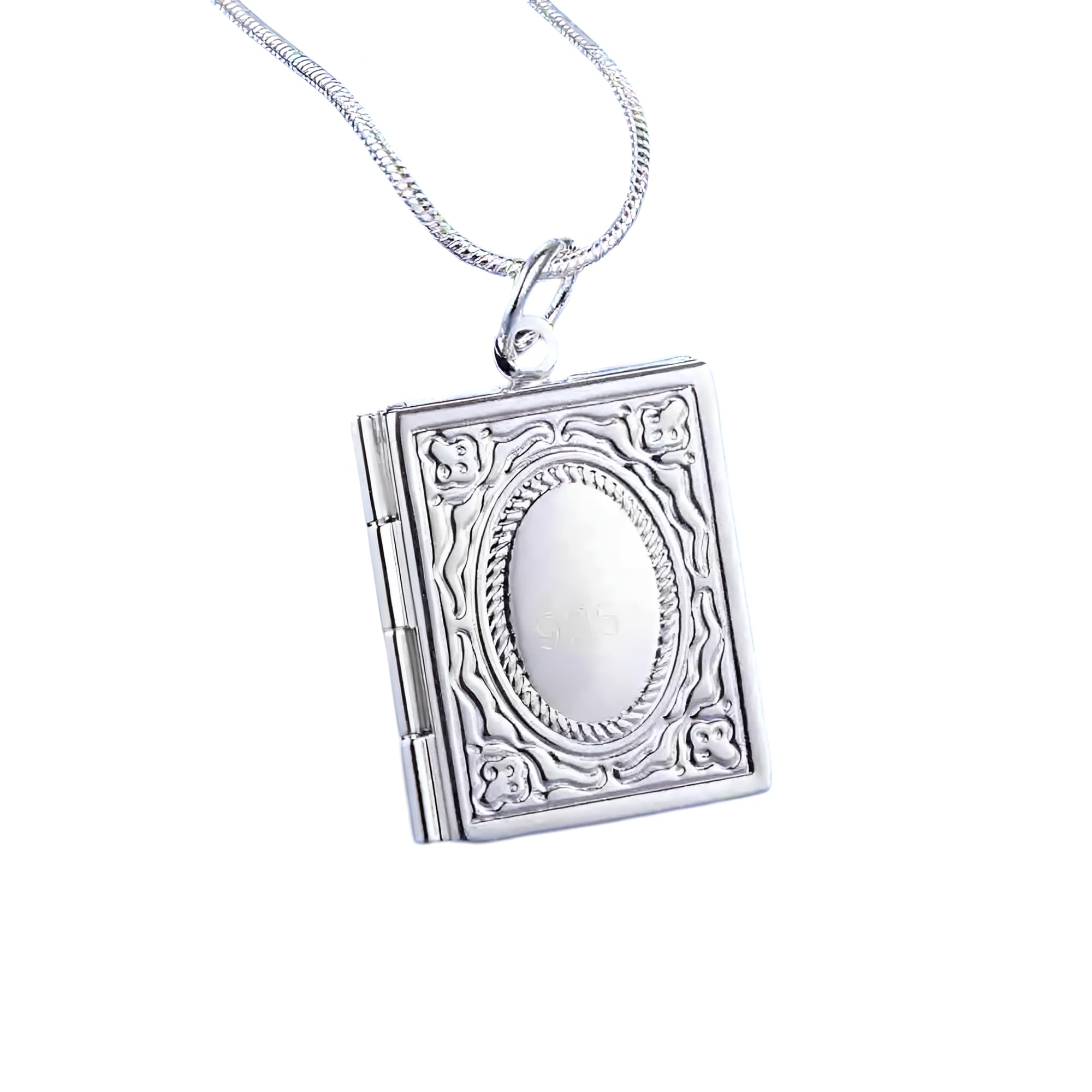 MOCHAMIK Collana con Medaglione a Cuore in Argento Sterling 925 da Donna, Collana Classica con Ciondolo con Cornice per Foto, Foto con Foto