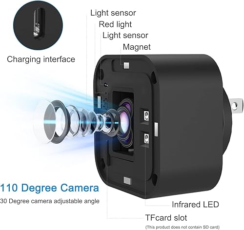 Miniatura 3 de LIZVIE Cámara de seguridad para el hogar HD 1080P - Ángulo ajustable manual, detección de movimiento, aplicación de control remoto - Cargador de