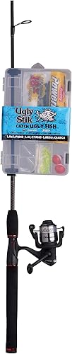Kit de carrete giratorio y caña de pescar Ugly Stik Catch Ugly Fish