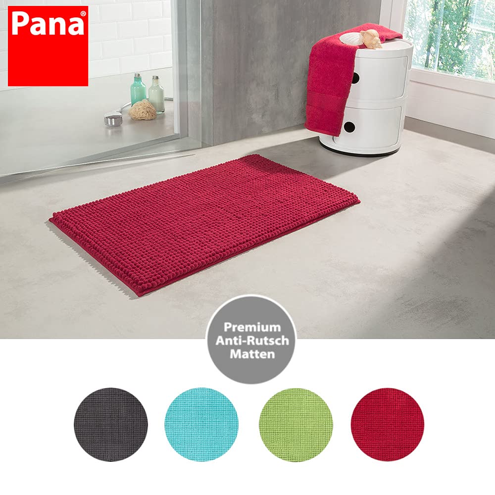 PANA® Designerska mata łazienkowa l dywanik łazienkowy l dywanik łazienkowy l dywanik pod prysznic l 50 x 60 cm l antypoślizgowa l zmywalna l szybkoschnąca I technologia 3D Mesh I cyrkulacja powietrza Kolor: fuksja, rozmiar: 50 x 80 cm