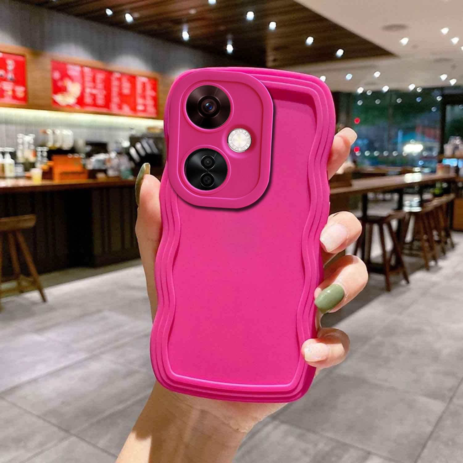 KC Back Cover for Oneplus Nord CE 3 Lite 5G - Curly Wave Shape Shockproof Bumper Soft Silicone Case with Camera Protection (Pink) (B0CLK677M8) Amazon Price History, Amazon Price Tracker