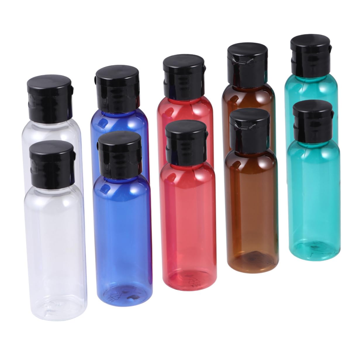 MAGICLULU 3 Set Da 50 Ml Di Bottiglie Da Viaggio Riutilizzabili 5 Opzioni Di Colore Dispenser Per Cosmetici Comprimibili 10 Pezzi * 3