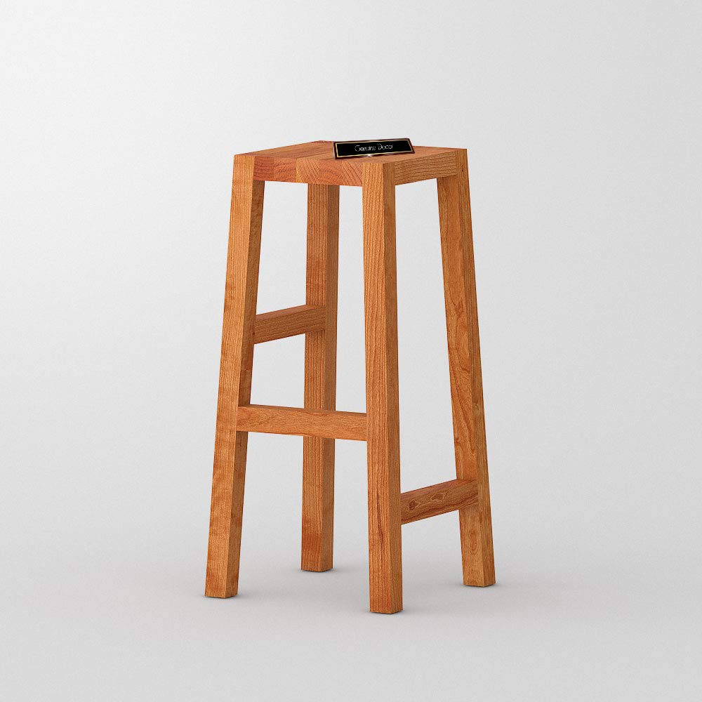 Genuine Decor Classic Solid Wood Saddle-Seat Kitchen Counter Stool Set of one| Dark Teak Wood Polish | Bar Stool | Bar Chair | Haigh Stool (Dark Teak)-image-24