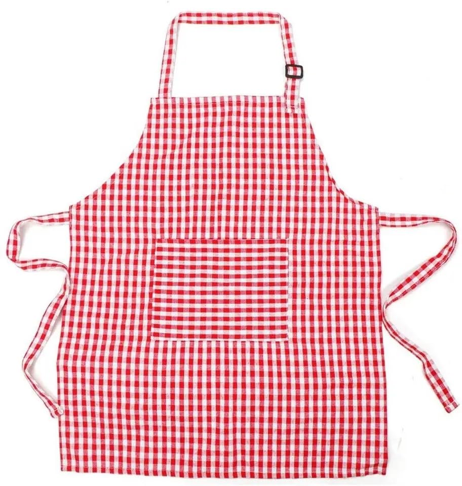 Buy FANY Check Chef Apron for Kids | Red white check Color| Unisex