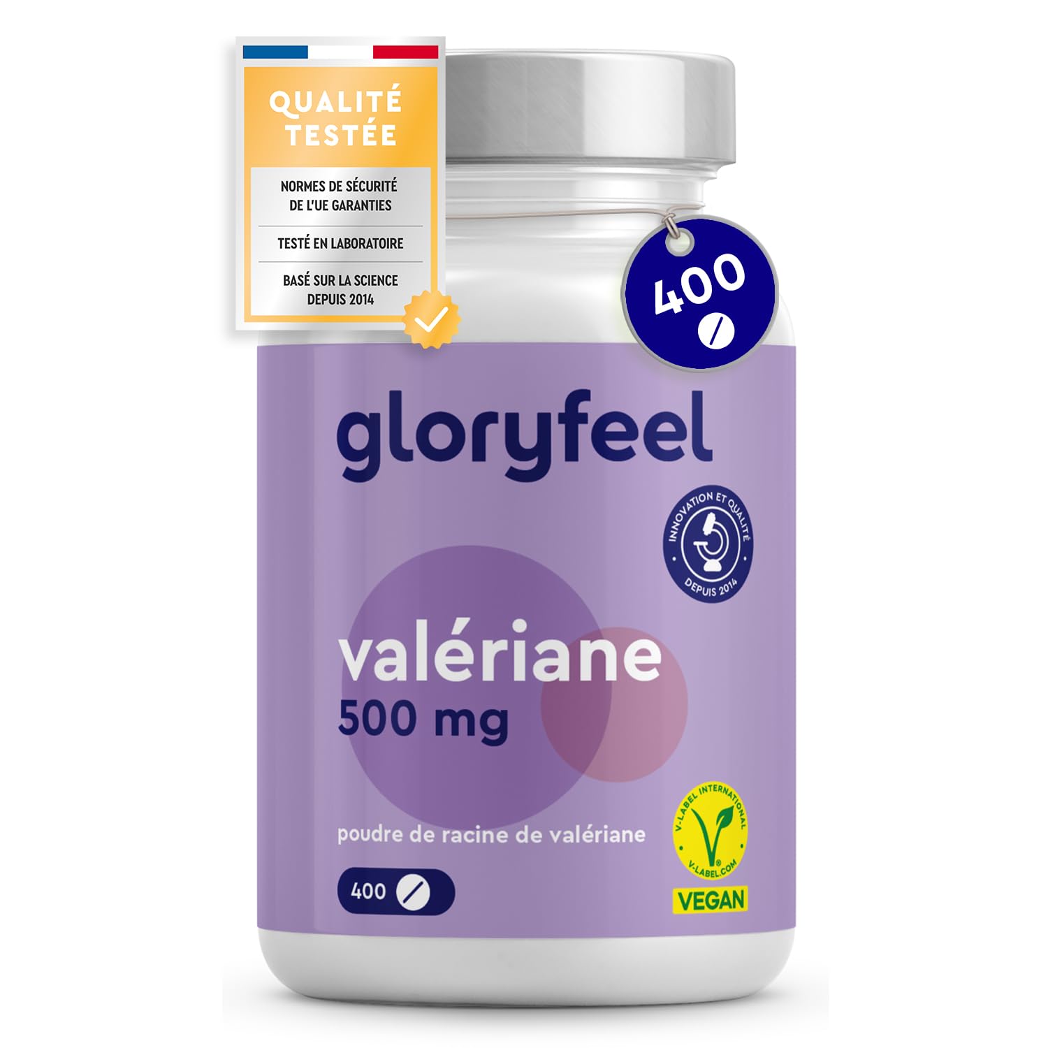 Valériane Hautement Dosée (500 mg par Dose Journalière), 400 Comprimés pour Plus d'un An, Extrait de Racine Pure, Plante, Complément Alimentaire, 100% Végétalien, Sans Additifs