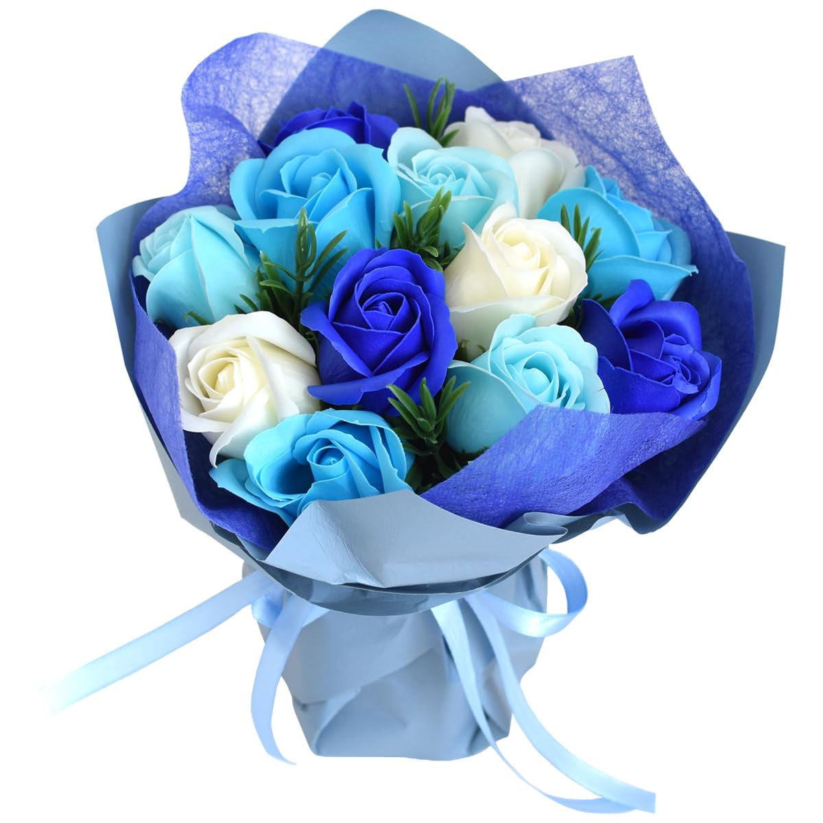 Amazon｜花由 ソープフラワー 花束 スタンドブーケ ニーナ ブルー