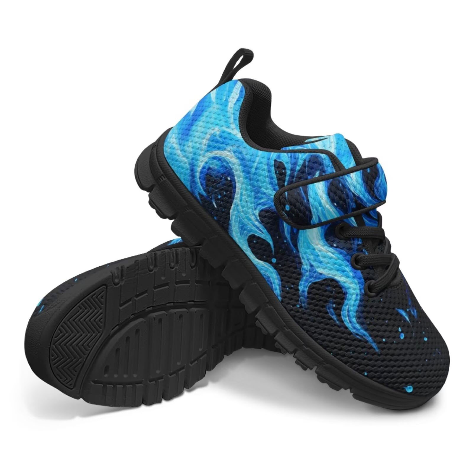 Pointodoor Kids Sneakers Boys Cool Print Running Tennis Shoes Lightweight Breathable Sport Athletic Shoes with One Strap