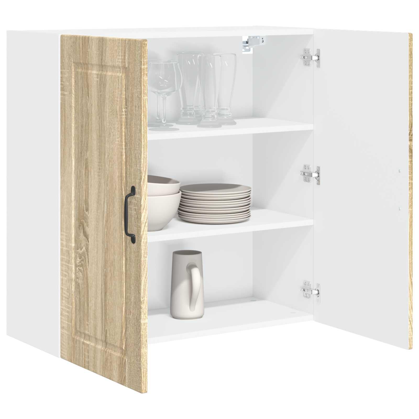 vidaXL Wall Cabinet PORTO Sonoma Oak 80 x 31 x 80 cm Engineered Wood