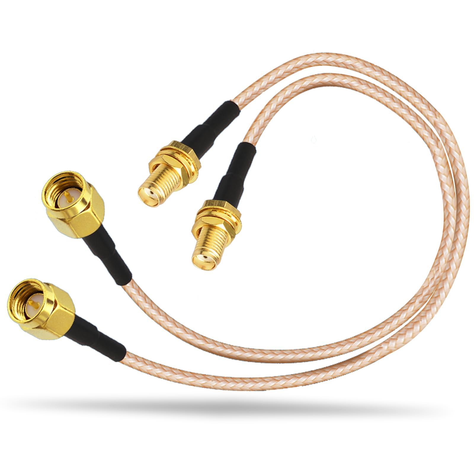 Bingfu SMA Female Bulkhead Mount to SMA Male RG316 Antenna Extension Cable 6 inch 15cm 2-Pack Compatible with 4G LTE Router Gateway SDR USB Dongle Receiver