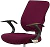 Stretch Office Computer Chair Seat Covers, Removable Washable Anti-dust Desk Chair Seat Cushion Protectors Dark Purple