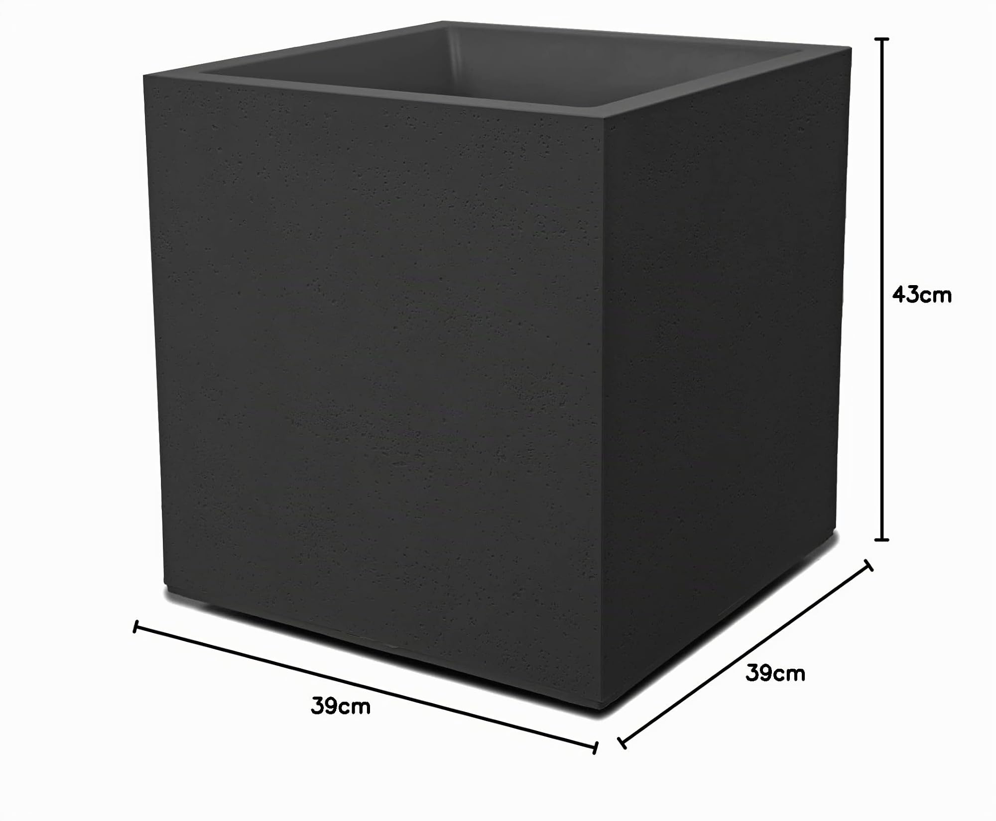 Ondis24 Pflanzkübel Blumenkübel Blumentopf Basalt 40 mit Wasserspeicher Winterfest (Anthrazit Basalt)