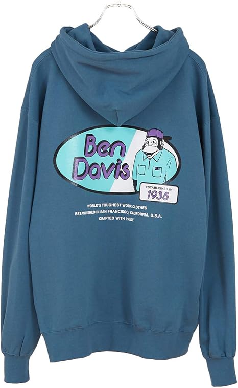 Amazon Ben Davis ベンデイビス パーカー メンズ 裏毛 スウェットパーカー プルオーバーパーカー 長袖 大きいサイズ オーバーサイズ ビッグシルエット ブランド グレーブルー ｘｌ サイズ トレーナー パーカー 通販