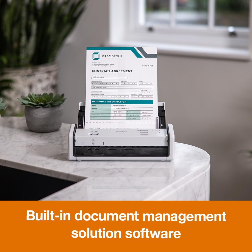 Brother ADS1300 Portable Document Scanner|20 sheet ADF |ID card slot |USB type C |OCR and PDF software included | UK Plug — view 6