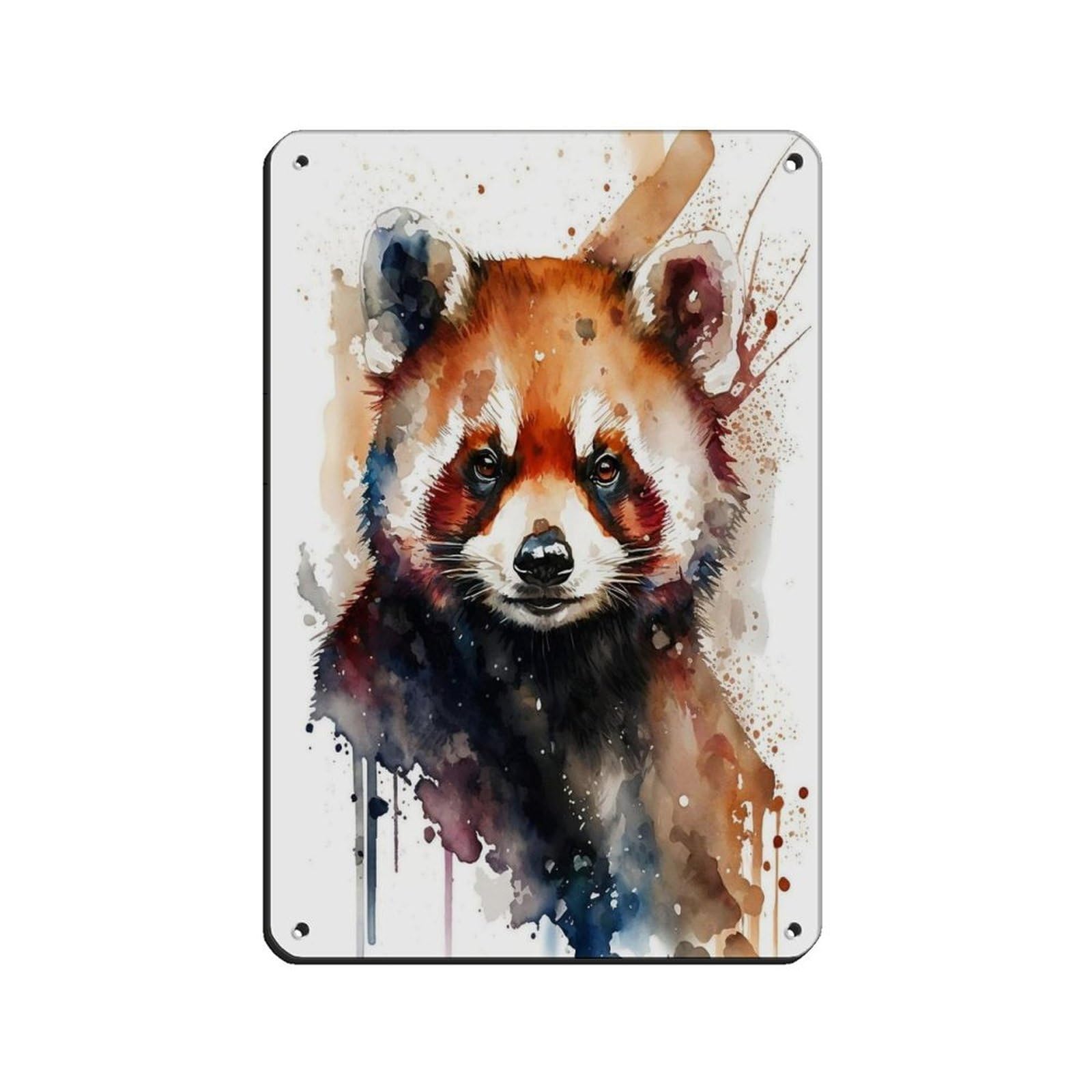 Watercolor Panda, Art Poster Retro Poster Metal Tin Sign Chic Art Retro Iron Painting Bar People Cave Cafe Family Garage Poster Wall Decoration 8x12inch(20x30cm)