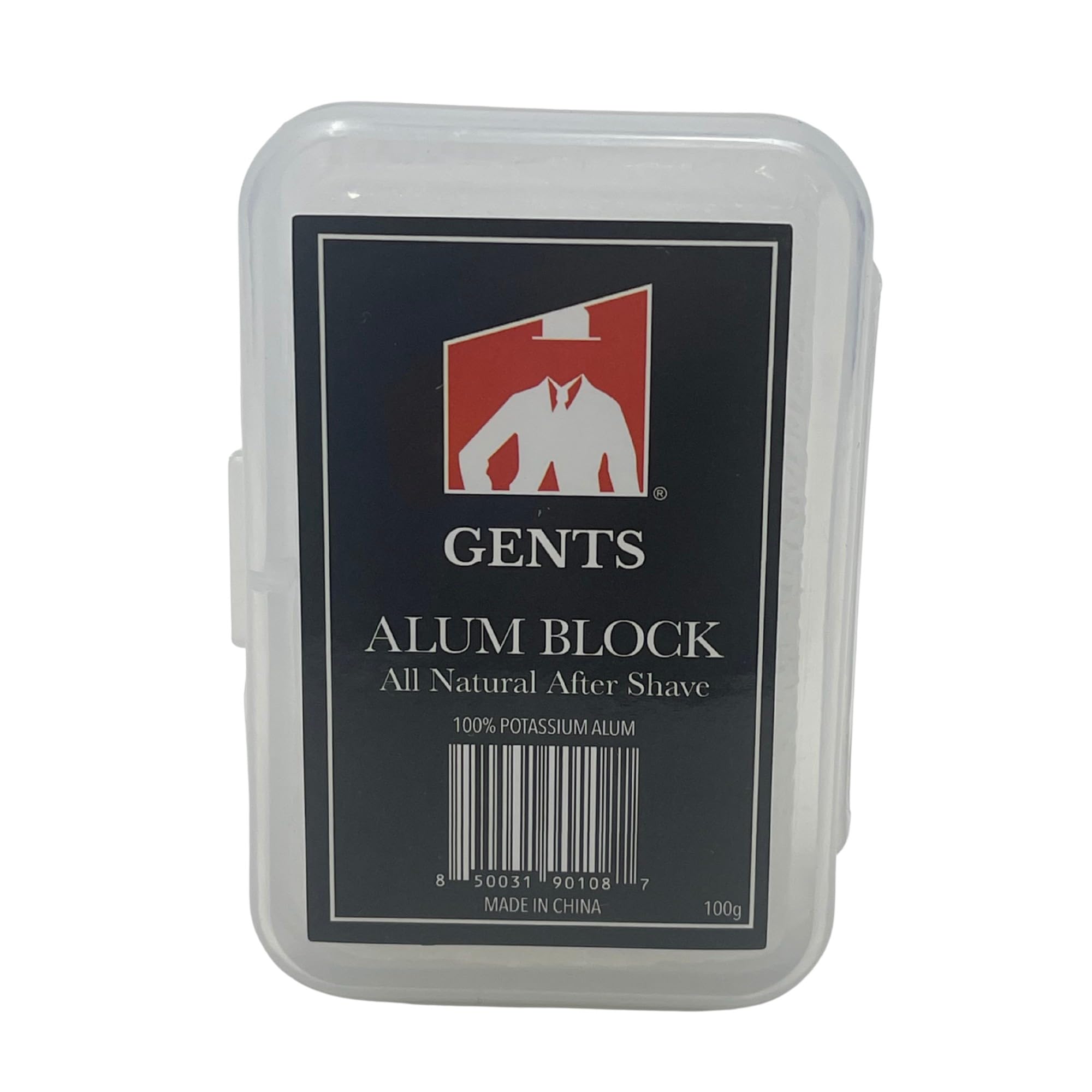 G.B.S 3.5 Ounce Alum Block in Plastic Case | Fragrance-Free Natural Deodorant & Aftershave for Razor Burn Relief | Stops Bleeding, Fights Bumpy Skin, & Prevents Sweat – Travel-Friendly & Long-Lasting