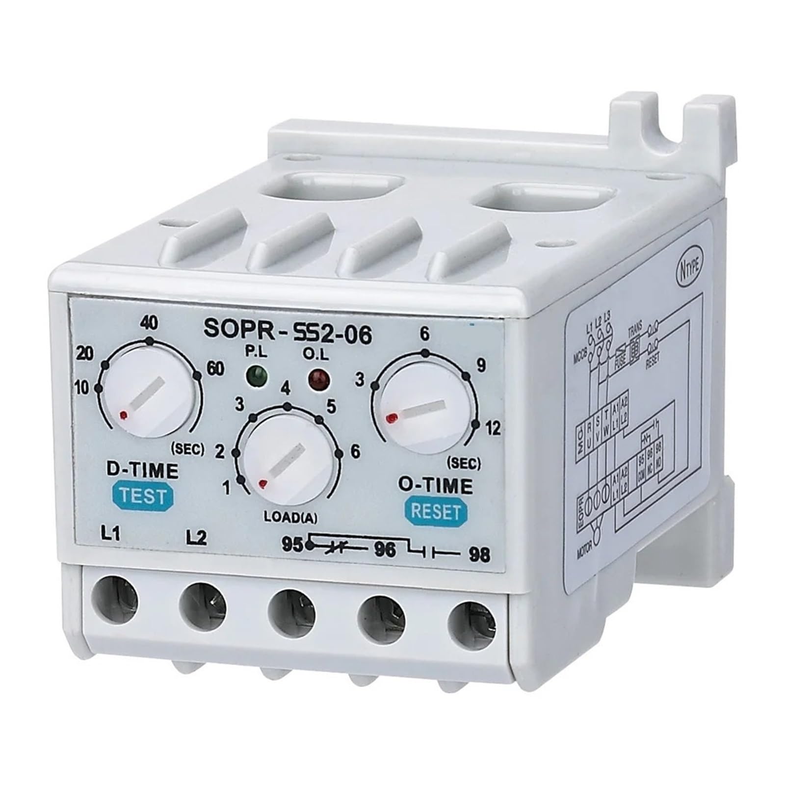 SOPR-SS2-440 elektroniczny przekaźnik przeciążeniowy silnika (Un: 180–460 VAC) 1 sztuka (1-6 A)