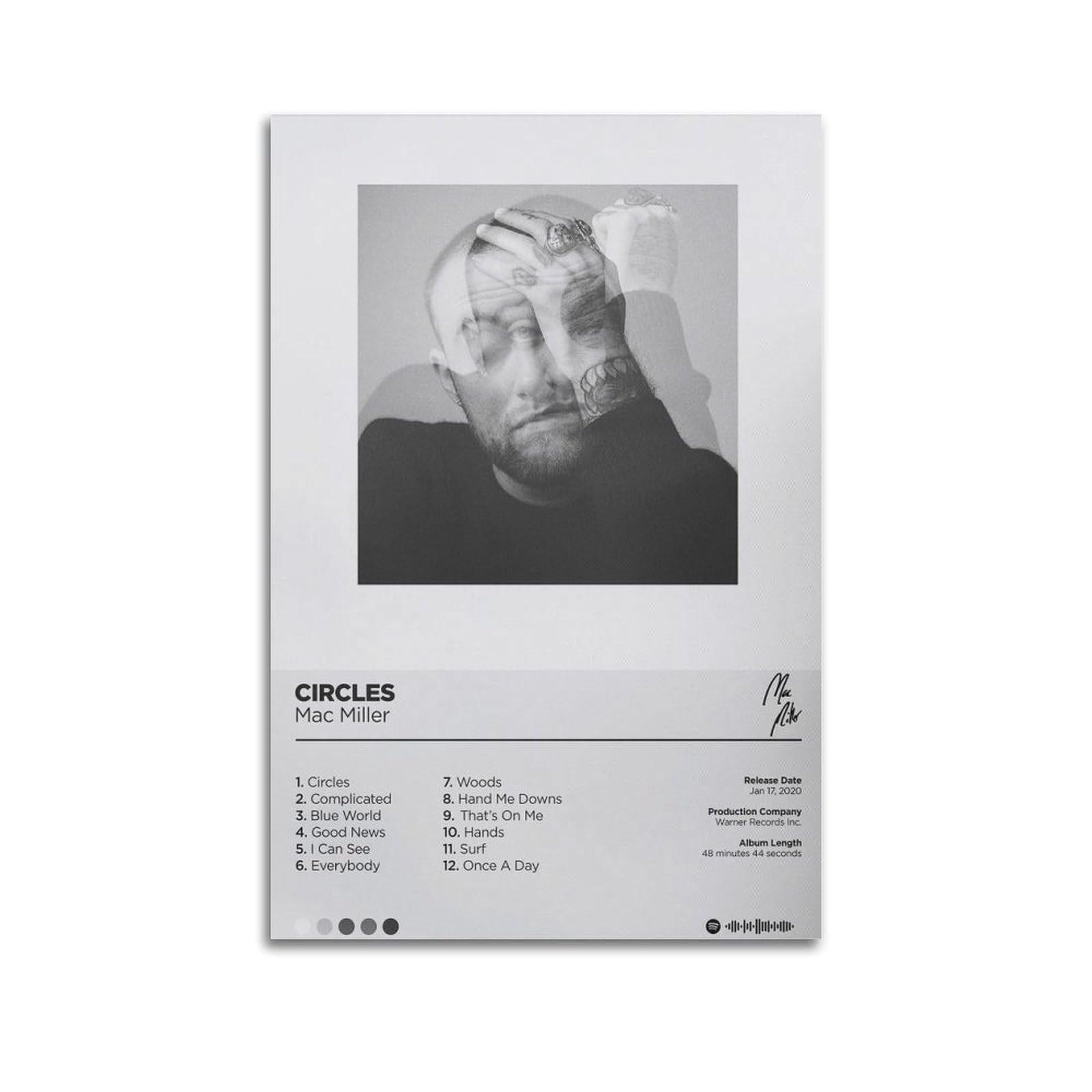 FDRPMHC Mac Miller-2 Canvas Wall Art Decor Living Room Modern Family Bedroom 12x18inch(30x45cm) Unframe-style