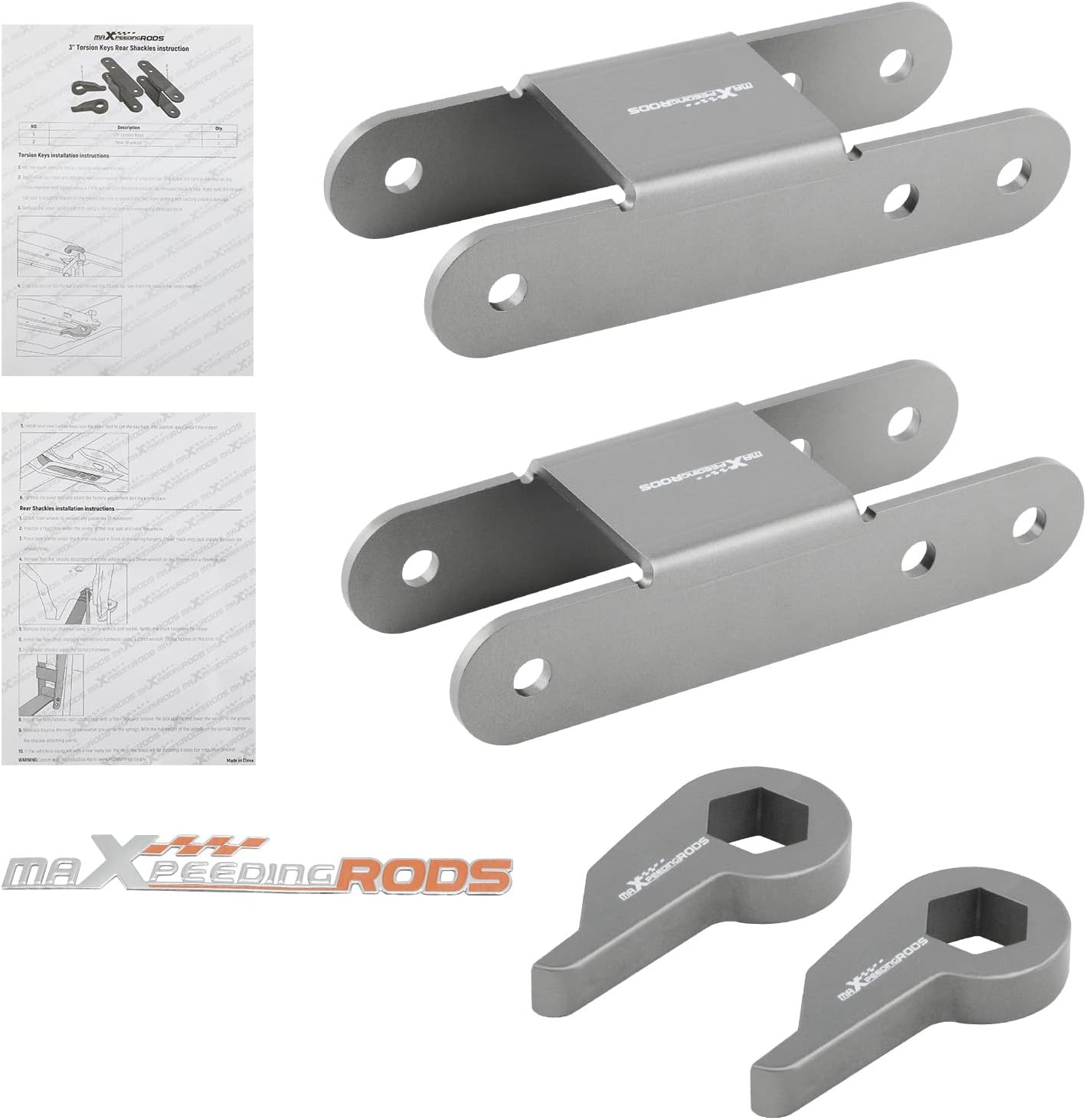 maXpeedingrods Lift Leveling Kit for Chevrolet S10 Blazer 4WD 1982-2004, 1-3" Front & 2" Rear Suspension Lift for GMC S15 Sonoma S15 Jimmy 4WD