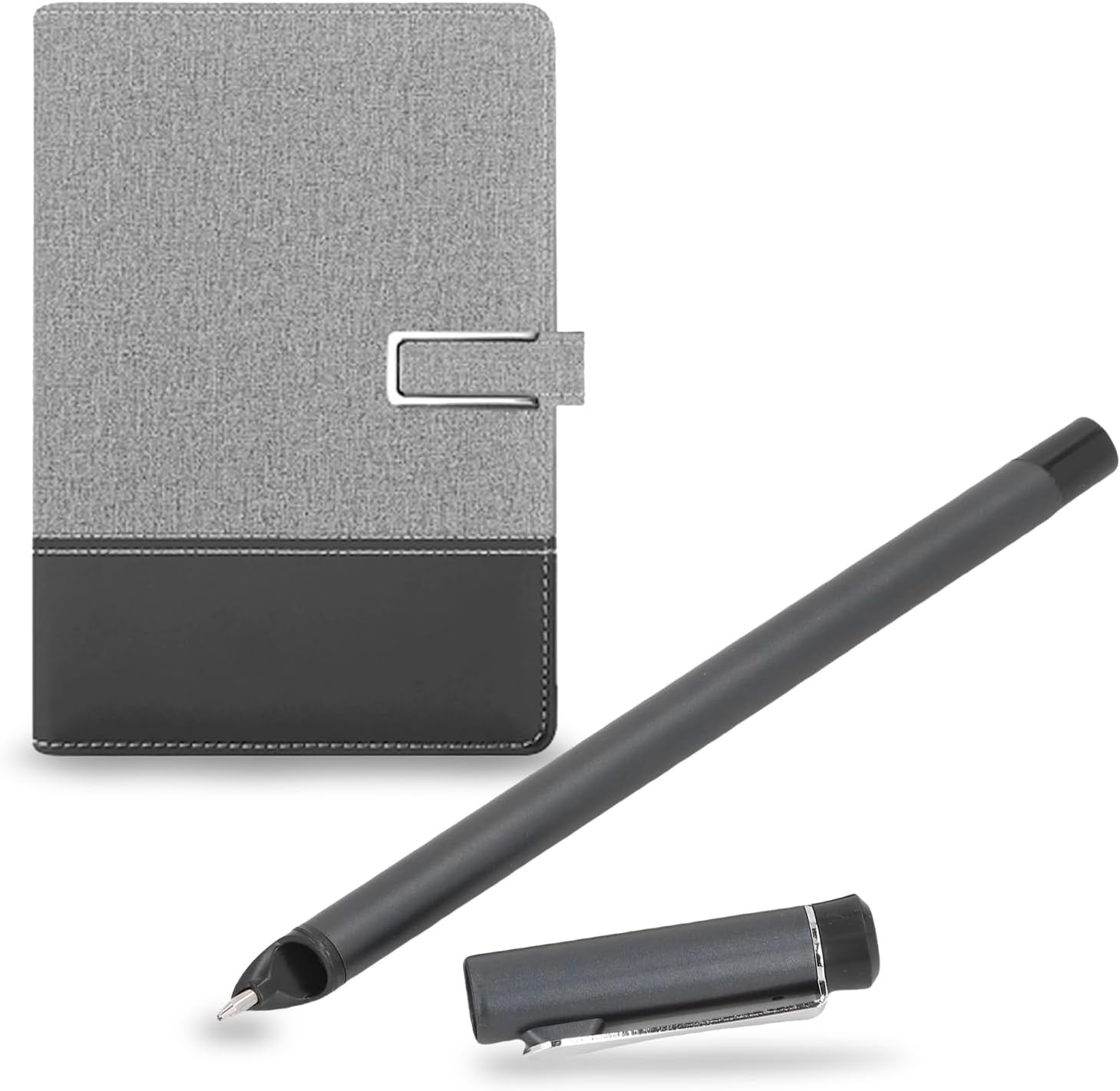 VBESTLIFE Smart Pen and Notebook, BT Smartpen Writing Set, Support OCR Recognition, Real time Sync for Digitizing, Storing, and Sharing Paper Notes (Grey Black Patchwork)